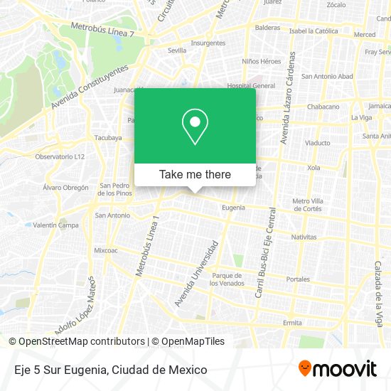 Mapa de Eje 5 Sur Eugenia