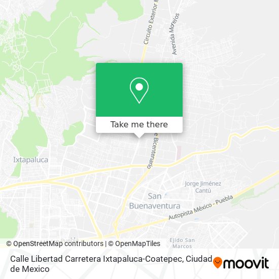 Mapa de Calle Libertad Carretera Ixtapaluca-Coatepec