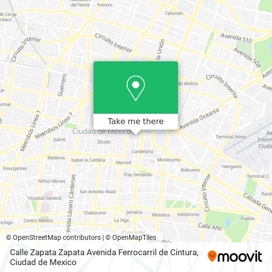 Calle Zapata Zapata Avenida Ferrocarril de Cintura map