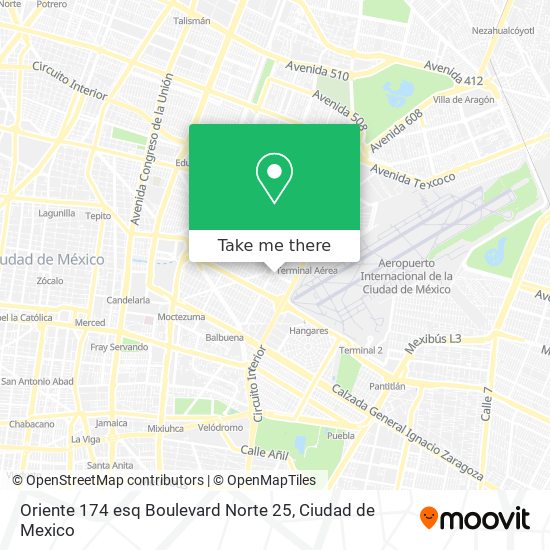 Oriente 174 esq Boulevard Norte 25 map