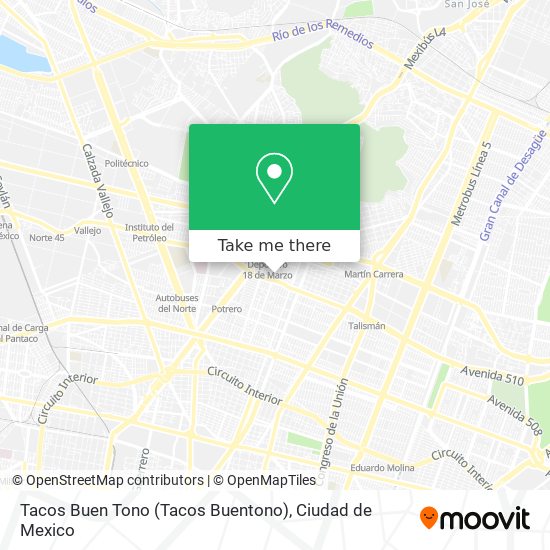 Mapa de Tacos Buen Tono (Tacos Buentono)