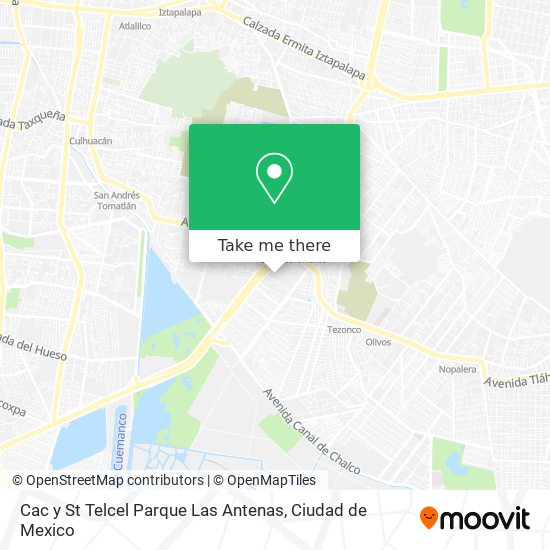 Mapa de Cac y St Telcel Parque Las Antenas