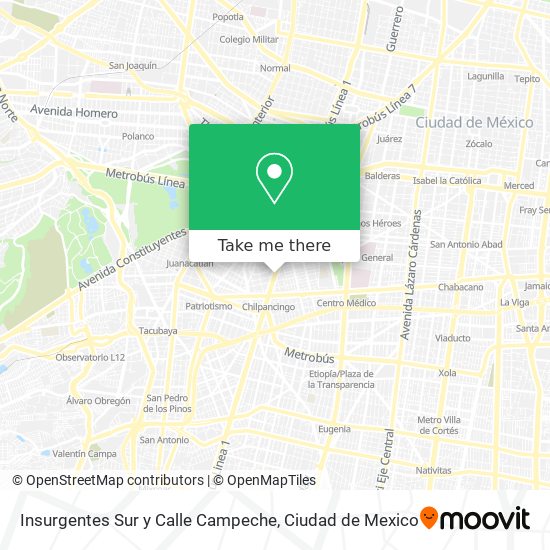 Insurgentes Sur y Calle Campeche map