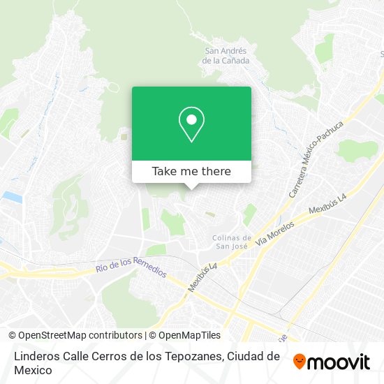 Linderos Calle Cerros de los Tepozanes map