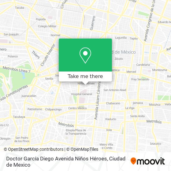 Mapa de Doctor García Diego Avenida Niños Héroes