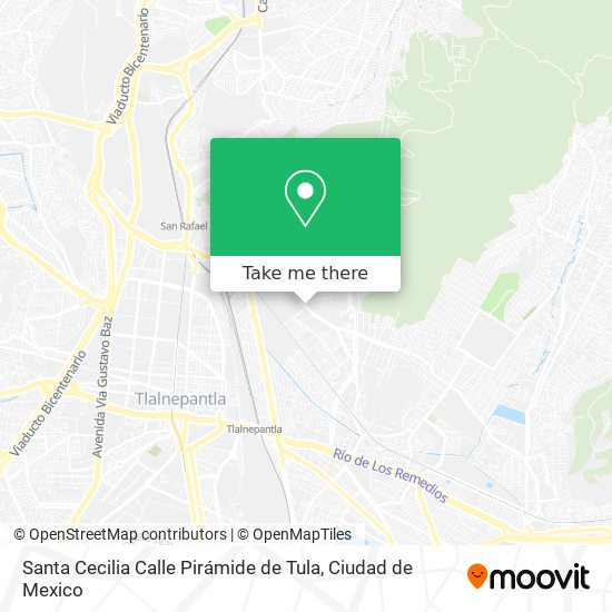 Mapa de Santa Cecilia Calle Pirámide de Tula