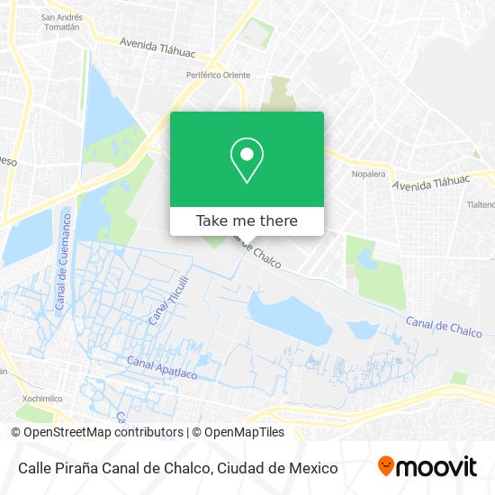 Calle Piraña Canal de Chalco map