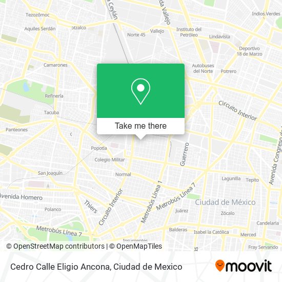 Cedro Calle Eligio Ancona map