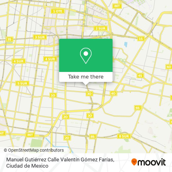 Mapa de Manuel Gutiérrez Calle Valentín Gómez Farías