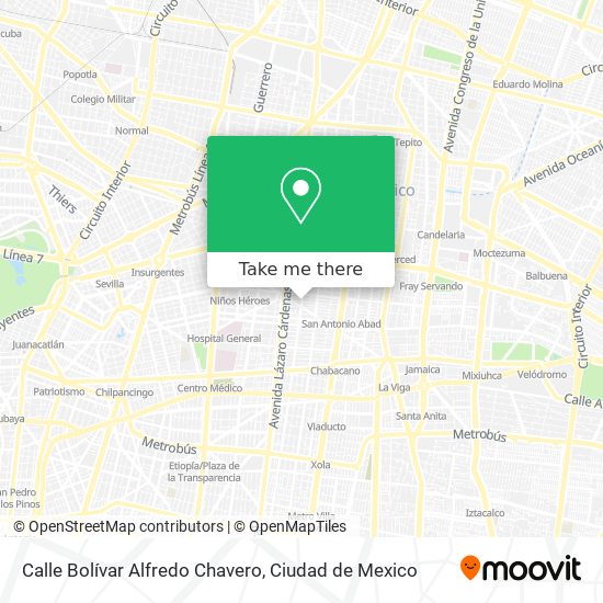 Calle Bolívar Alfredo Chavero map