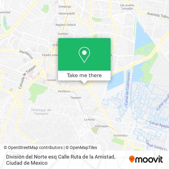 Mapa de División del Norte esq Calle Ruta de la Amistad