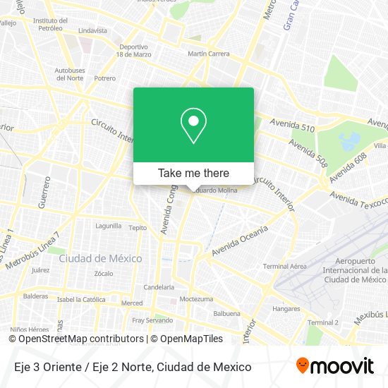 Mapa de Eje 3 Oriente / Eje 2 Norte