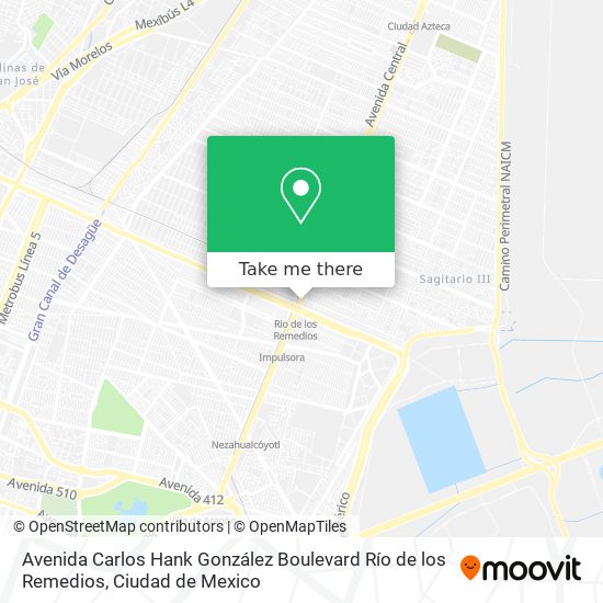 Mapa de Avenida Carlos Hank González Boulevard Río de los Remedios