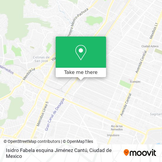 Isidro Fabela esquina Jiménez Cantú map