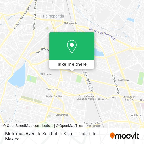 Mapa de Metrobus Avenida San Pablo Xalpa