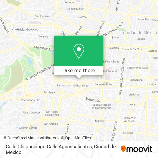 Mapa de Calle Chilpancingo Calle Aguascalientes