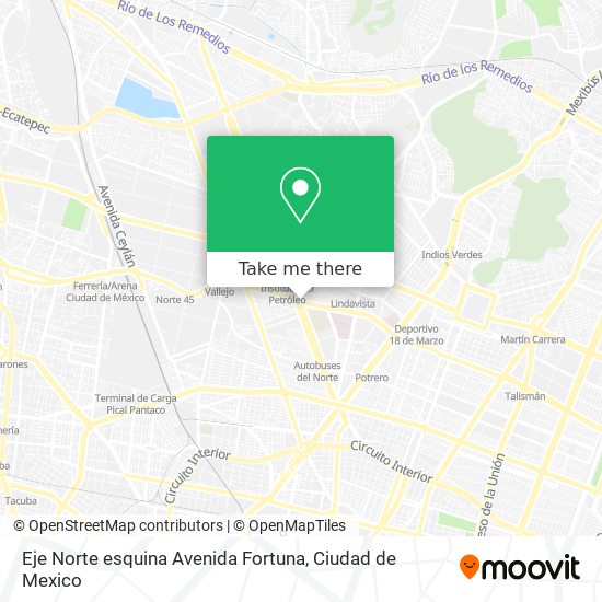 Mapa de Eje Norte esquina Avenida Fortuna