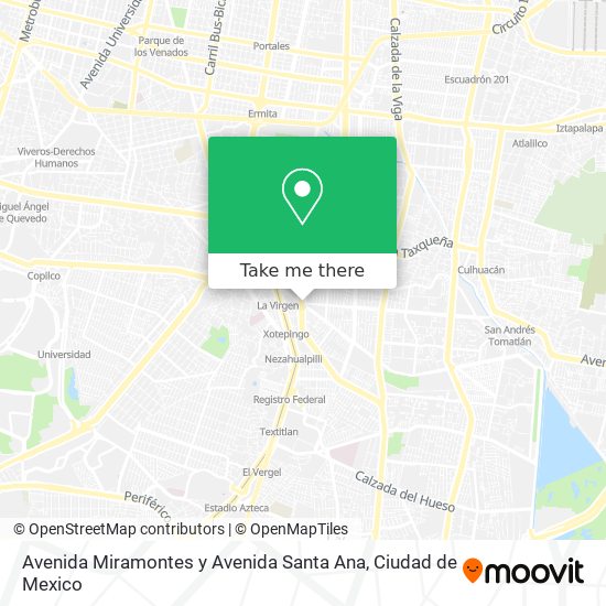 Avenida Miramontes y Avenida Santa Ana map