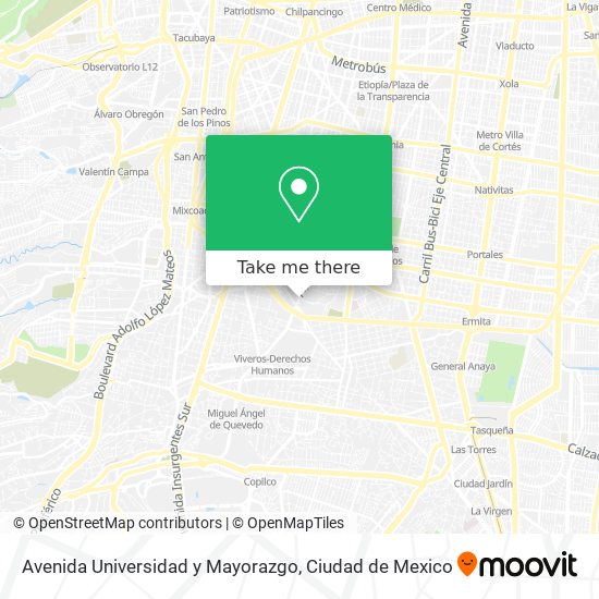 Avenida Universidad y Mayorazgo map