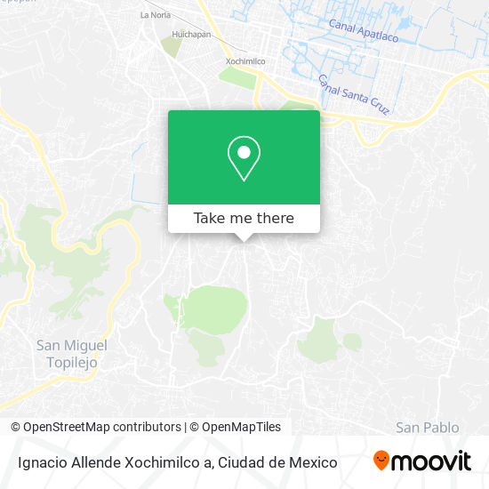 Mapa de Ignacio Allende Xochimilco a