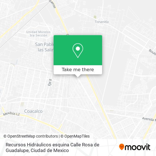 Mapa de Recursos Hidráulicos esquina Calle Rosa de Guadalupe