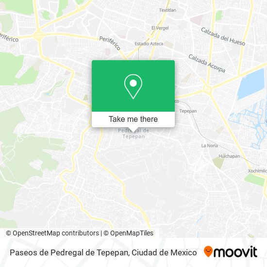 Paseos de Pedregal de Tepepan map