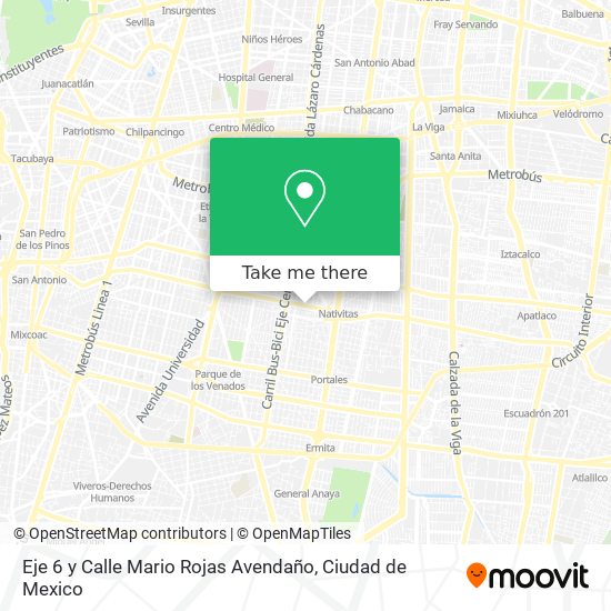 Eje 6 y Calle Mario Rojas Avendaño map