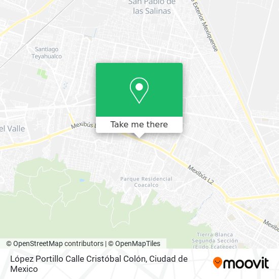 Mapa de López Portillo Calle Cristóbal Colón