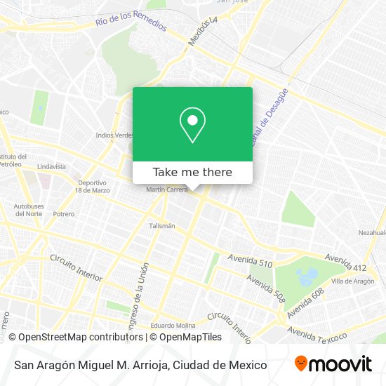 Mapa de San Aragón Miguel M. Arrioja