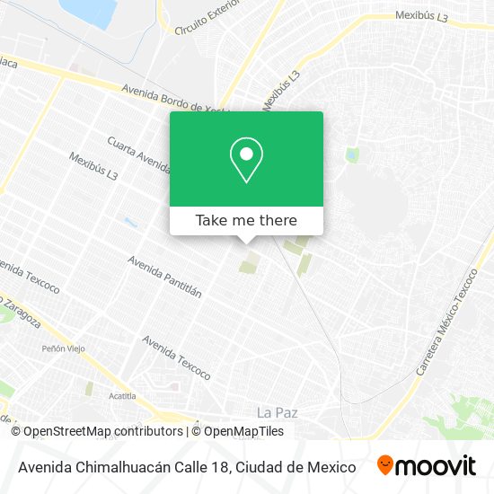 Mapa de Avenida Chimalhuacán Calle 18