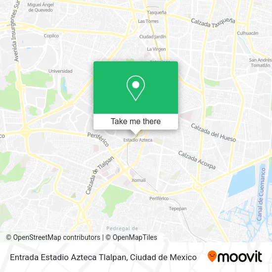 Mapa de Entrada Estadio Azteca Tlalpan