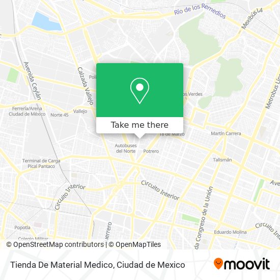 Mapa de Tienda De Material Medico