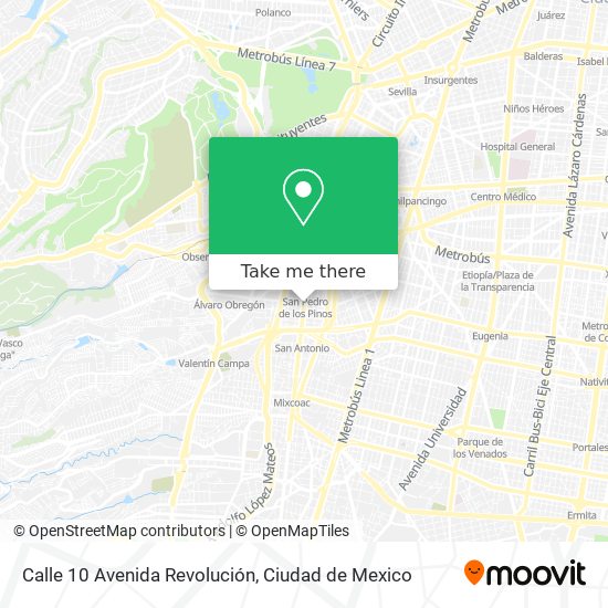 Calle 10 Avenida Revolución map