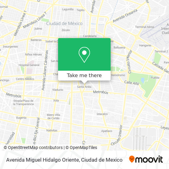 Avenida Miguel Hidalgo Oriente map