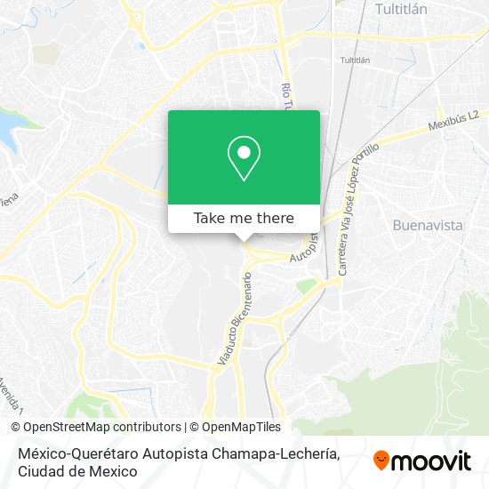 México-Querétaro Autopista Chamapa-Lechería map