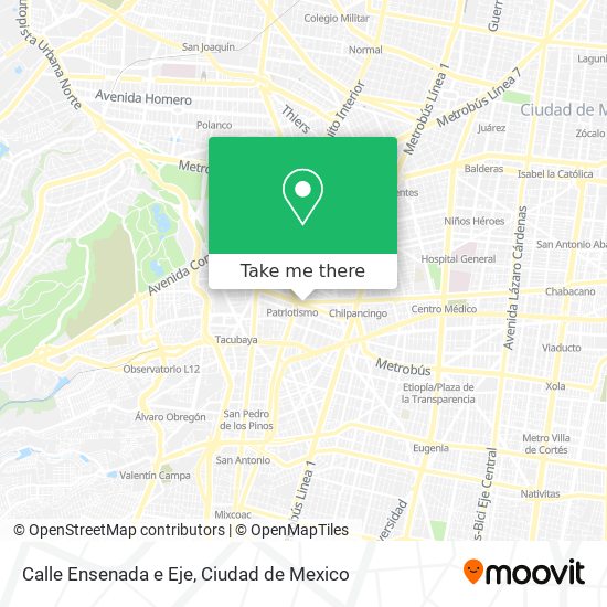 Mapa de Calle Ensenada e Eje