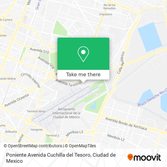 Mapa de Poniente Avenida Cuchilla del Tesoro