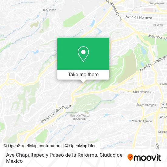 Ave Chapultepec y Paseo de la Reforma map