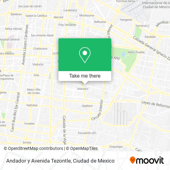 Andador y Avenida Tezontle map