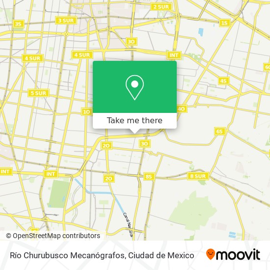 Río Churubusco Mecanógrafos map