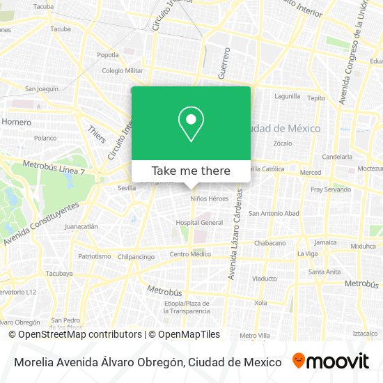 Mapa de Morelia Avenida Álvaro Obregón