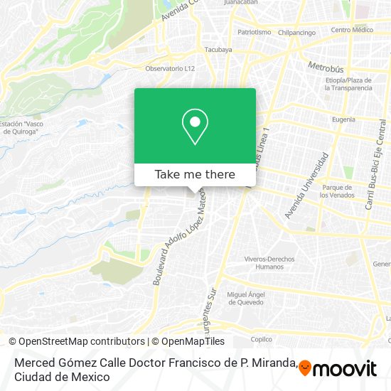 Merced Gómez Calle Doctor Francisco de P. Miranda map