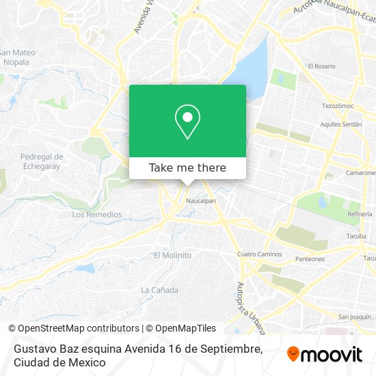 Mapa de Gustavo Baz esquina Avenida 16 de Septiembre