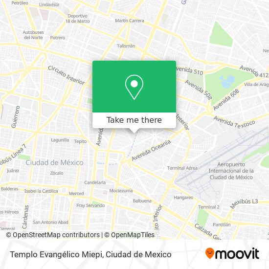 Mapa de Templo Evangélico Miepi