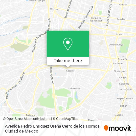 Avenida Pedro Enríquez Ureña Cerro de los Hornos map