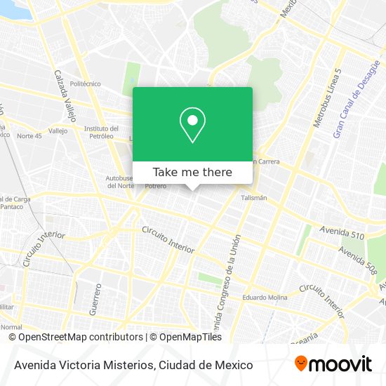 Avenida Victoria Misterios map