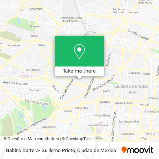 Gabino Barrera- Guillerno Prieto map