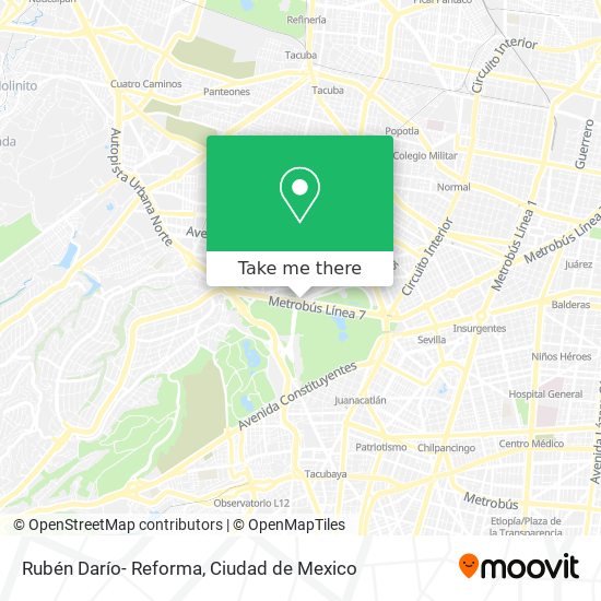 Rubén Darío- Reforma map