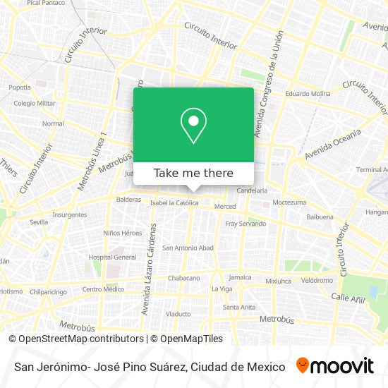 San Jerónimo- José Pino Suárez map