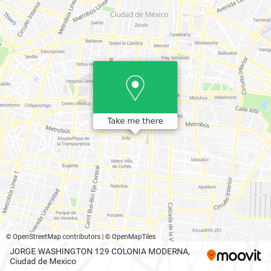 JORGE WASHINGTON   129 COLONIA MODERNA map